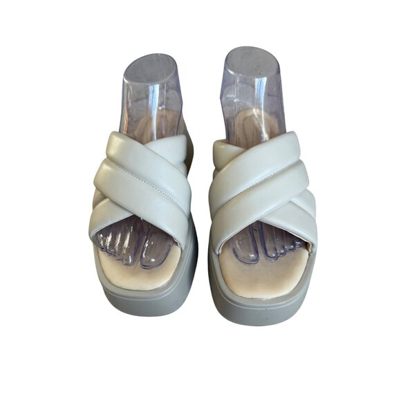 Vagabond Sandal Womens Size 6 Ivory Courtney Crossband Open Toe Slide Casual - Picture 1 of 16